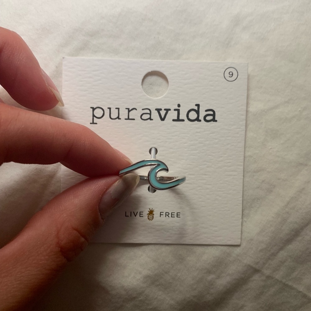 BRAND NEW blue wave Pura Vida ring